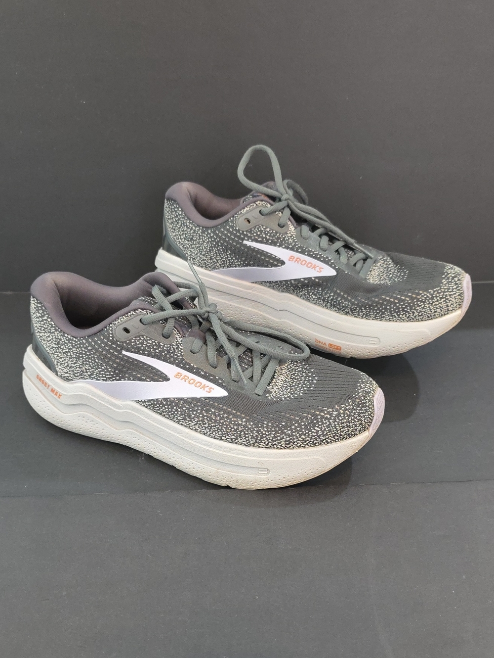 Brooks Ghost MAX 2 Women's Gray Athletic Running Shoes with White Logo Size 10.5